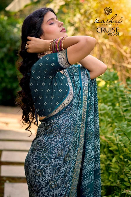 Cruise Vol 4 By Kashvi Marshmello Silk Wholesale Bandhej Saree In India
